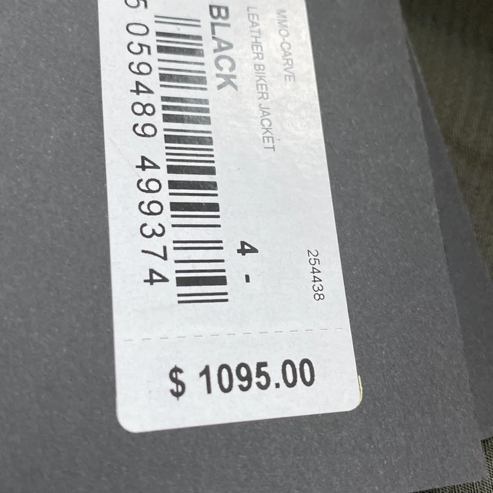 Brand NWT - Ted Baker Carve - Black Leather Biker Jacket - Size 4 (USA size L) - Picture 14 of 15